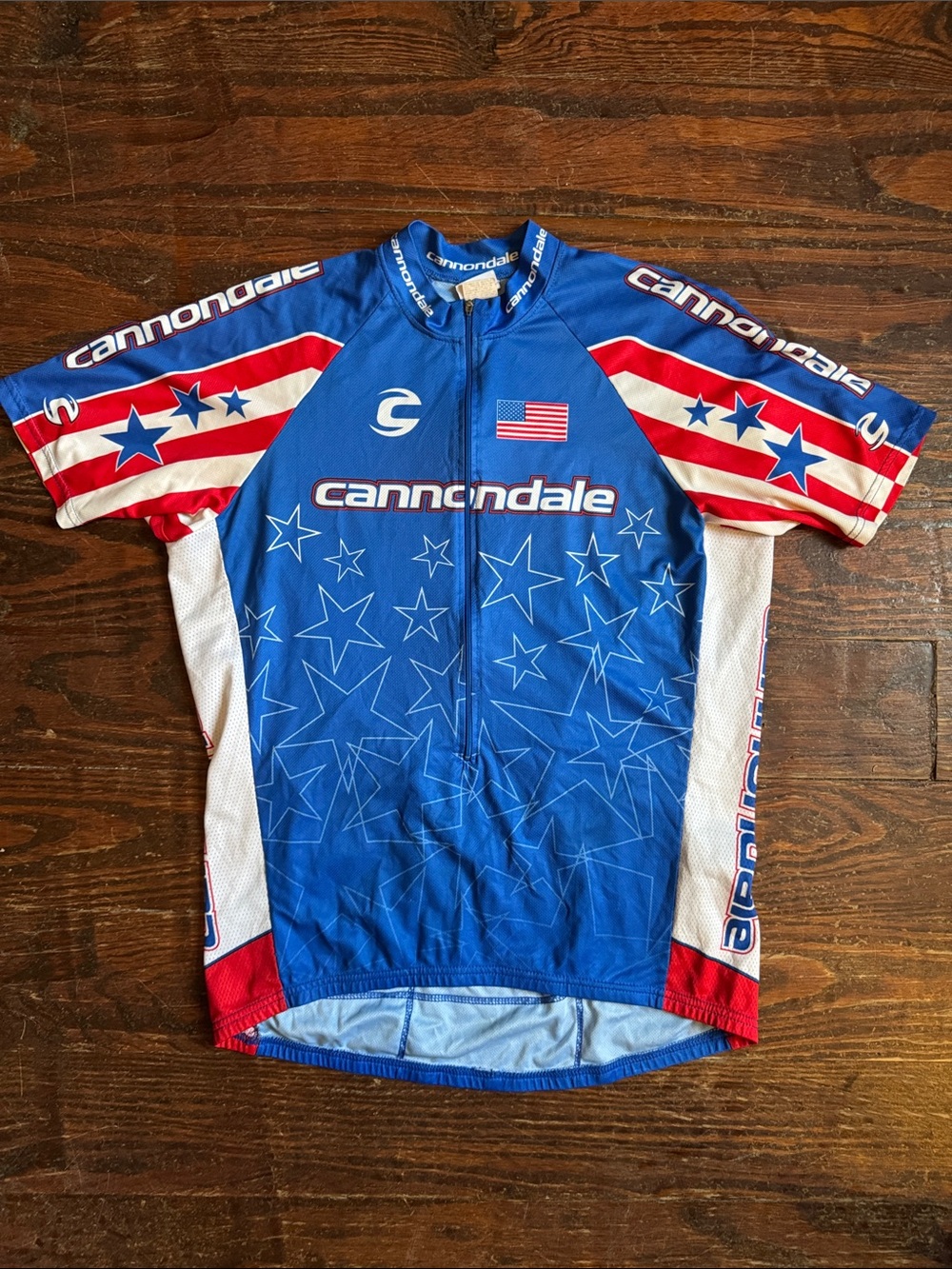 Cannondale Blue & Red Stars Cycling Jersey XXL - Made In USA